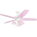 Prominence Home Elsa, 48 in. Princess Style Ceiling Fan with Light, White/Pink 50623-40